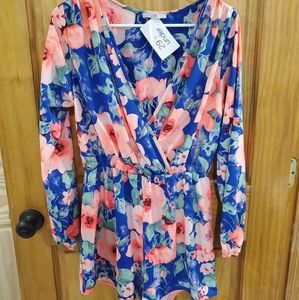 NWT Vibrant Floral Rue21 Long Sleeve Romper